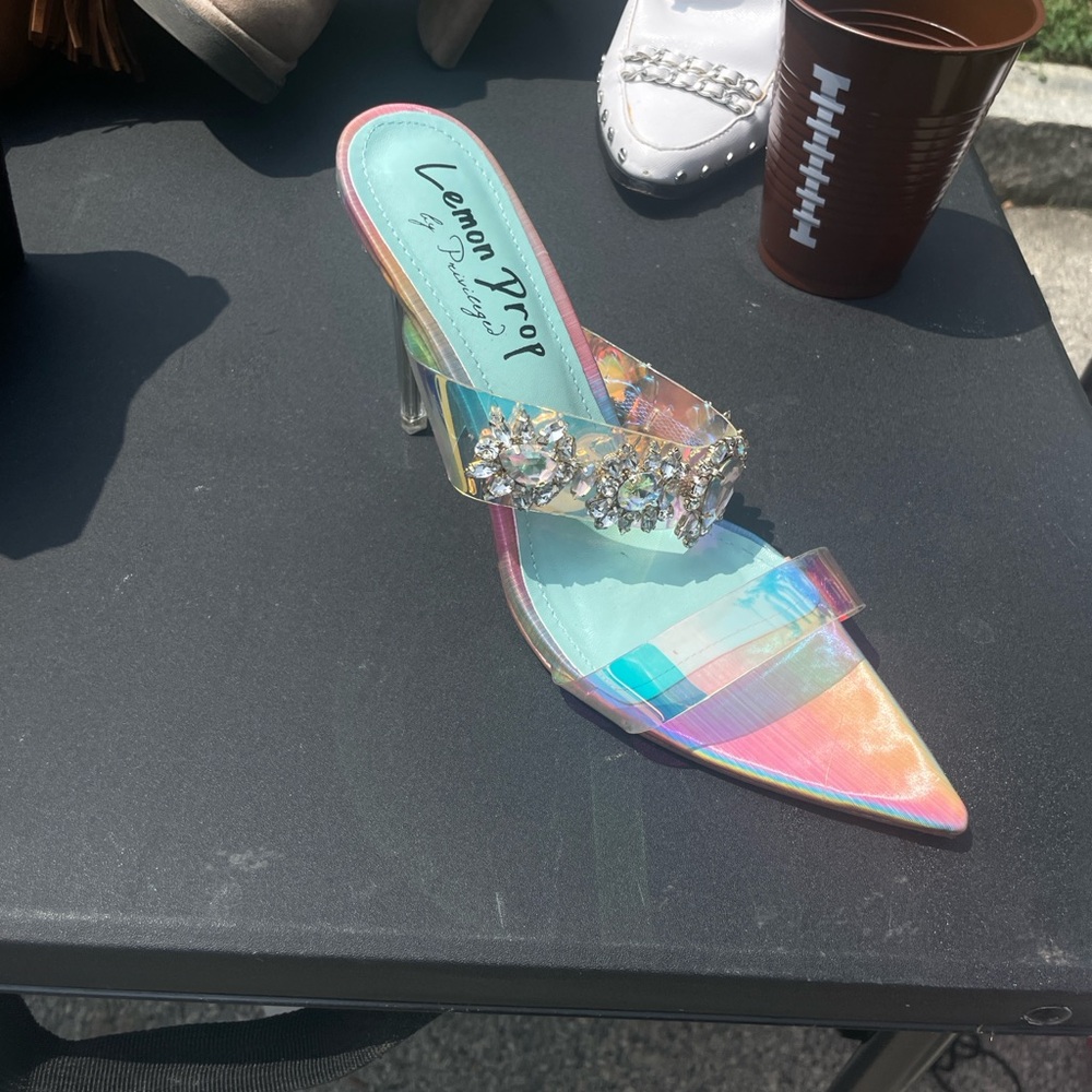 Lemon Drop- Jeweled Heeled Sandal